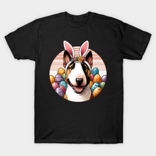 Bull Terrier with Bunny Ears Celebrating Easter Joy T-Shirt